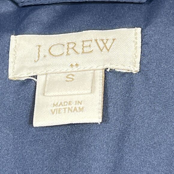 J Crew Vest Womens Small Blue Excursion Puffer Jacket Full Zip Quilted Down - Picture 10 of 11